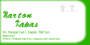 marton kapas business card