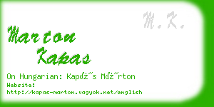 marton kapas business card